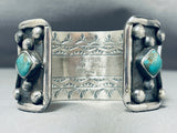 Native American 123 Gram Navajo Turquoise Sterling Silver Coin Bracelet-Nativo Arts