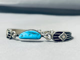 Fantastic Vintage Native American Navajo Kingman Turquoise Sterling Silver Link Bracelet-Nativo Arts