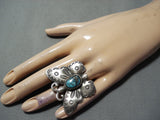 Fantastic Navajo Kingman Turquoise Sterling Silver Ring Native American-Nativo Arts