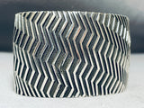 Freddy Douglas Extreme Detail Native American Navajo Sterling Silver Stamped Bracelet-Nativo Arts
