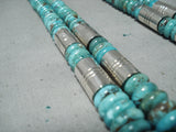 Native American Important Tony Aguilar Santo Domingo Turquoise Sterling Silver Necklace-Nativo Arts