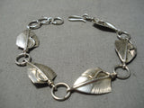 Marvelous Vintage Native American Navajo Sterling Silver Leaves Bracelet-Nativo Arts