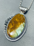 Mesmerizing Signed Native American Navajo Massive Royston Turquoise Sterling Silver Necklace-Nativo Arts