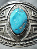 Clyde Begay Vintage Native American Navajo Kingman Turquoise Sterling Silver Bracelet Old-Nativo Arts