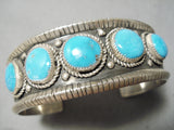 Unforgettable Vintage Native American Navajo Morenci Turquoise Sterling Silver Bracelet Old-Nativo Arts