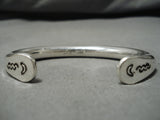 Magnificent Vintage Native American Navajo Randy Secatero Sterling Silver Bracelet Cuff-Nativo Arts