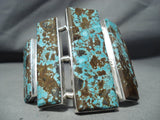 Grand San Felipe 8 Turquoise Square Sterling Silver Bracelet-Nativo Arts