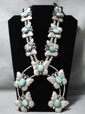 Rare Butterfly Sterling Silver Native American Navajo Squash Blossom Necklace-Nativo Arts