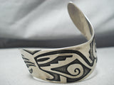 Twirling Unique Vintage Native American Hopi Geometric Sterling Silver Bracelet-Nativo Arts
