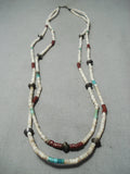 Native American Beautiful Vintage Santo Domingo Turquoise Sterling Silver Necklace Old-Nativo Arts