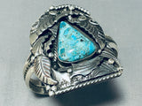 One Of Most Unique Vintage Native American Navajo Teardrop Turquoise Sterling Silver Bracelet-Nativo Arts