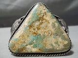 One Of Best Vintage Native American Navajo Triangle Royston Turquoise Sterling Silver Bracelet-Nativo Arts