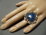 Native American Important Touchine Family Heart Of Lapis Sterling Silver Ring-Nativo Arts