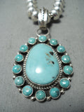 Marie Thompson Vintage Native American Navajo Turquoise Cluster Sterling Silver Necklace-Nativo Arts