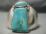 Exceptional Vintage Native American Navajo Turquoise Maiden Sterling Silver Sun Bracelet-Nativo Arts