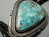 Important Vintage Native American Navajo Delbert Vandever Turquoise Sterling Silver Bolo Tie-Nativo Arts