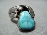 Paul Arviso Vintage Native American Navajo Carico Lake Turquoise Sterling Silver Ring Old-Nativo Arts