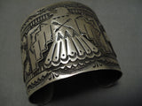 Exceptional Vintage Native American Navajo Eagle Flanks Vince Platero Sterling Silver Bracelet-Nativo Arts