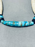 Native American One Of The Most Unique Vintage Santo Domingo Turquoise Heishi Choker Necklace-Nativo Arts