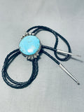 Important Daniel Benally Vintage Native American Navajo Turquoise Sterling Silver Bolo Tie-Nativo Arts