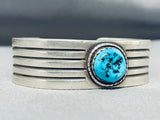 Important Robby Yellowhorse Vintage Native American Navajo Turquoise Sterling Silver Bracelet-Nativo Arts
