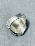 Unique Vintage Native American Navajo Jet Tigers Eye Sterling Silver Ring-Nativo Arts