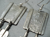 Amazing Vintage Navajo Sterling Silver Feather Earrings Native American Old-Nativo Arts