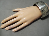 Important Vintage Native American Hopi Bobby Terva Sterling Silver Rounded Bracelet-Nativo Arts