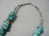 Chunky Huge Vintage Native American Navajo Spiderweb Turquoise Nuggets Necklace Old-Nativo Arts