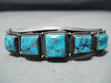 Verdy Jake Vintage Native American Navajo Morenci Turquoise Sterling Silver Bracelet Old-Nativo Arts