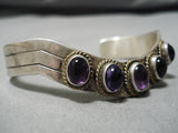 Astounding Vintage Native American Navajo Amethyst Sterling Silver Bracelet-Nativo Arts