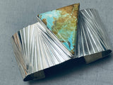 Best Native American Navajo Triangular Rare Shape #8 Turquoise Sterling Silver Bracelet-Nativo Arts