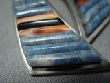Important Vintage Native American Navajo Chalres Loloma Student Lapis Sterling Silver Earrings-Nativo Arts