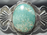Early 1900's Vintage Native American Navajo Cerrillos Turquoise Sterling Silver Bracelet-Nativo Arts
