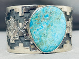 Authentic San Felipe Pilot Mountain Turquoise Sterling Silver Bracelet-Nativo Arts