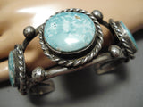 Rare Early Deposit Vintage Native American Navajo Carico Lake Turquoise Sterling Silver Bracelet-Nativo Arts