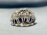 Pack Of Wolves Native American Navajo Sterling Silver Thicker Ring-Nativo Arts