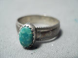 Superb Vintage Navajo Turquoise Sterling Silver Ring Native American Old-Nativo Arts
