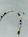 Extremely Rare Yazzie Pueblo Inlay Native American Navajo Turquoise Sterling Silver Necklace-Nativo Arts