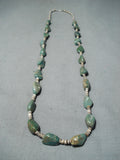 Native American Excellent Santo Domingo Royston Turquoise Heishi Sterling Silver Necklace-Nativo Arts