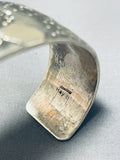 Completely Hand Carved Vintage Native American Navajo Sterling Silver Bracelet-Nativo Arts