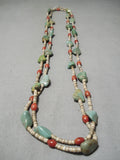 Native American Wonderful Santo Domingo Royston Turquoise Coral & Heishi Necklace-Nativo Arts