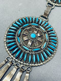 One Of The Most Intricate Ever Vintage Native American Zuni Turquoise Sterling Silver Necklace-Nativo Arts