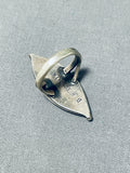 D.a. Dishta (d) Amazing Vintage Native American Navajo Blue Gem Turquoise Sterling Silver Ring-Nativo Arts