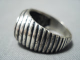 Intricate Spiderweb Turquoise Vintage Men's Native American Navajo Sterling Silver Ring-Nativo Arts