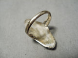 Incredible Vintage Native American Zuni Blue Gem Turquoise Sterling Silver Ring Old-Nativo Arts