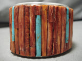 Biggest And Best Native American Navajo Spiny Oyster Turquoise Sterling Silver Bracelet-Nativo Arts