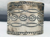 Native American Early 1900's Hand Tooled Vintage Sterling Silver Bracelet Cuff-Nativo Arts