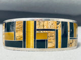 One Of A Kind Native American Navajo Tigers Eye Jet Sterling Silver Bracelet-Nativo Arts