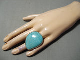 Impressive Vintage Native American Navajo Turquoise Sterling Silver Ring-Nativo Arts